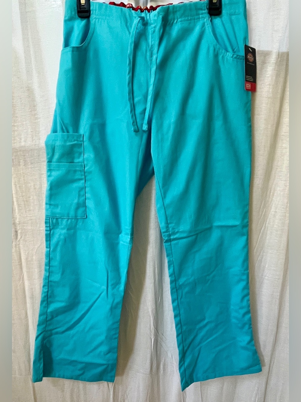 Dickies Turquoise Blue Drawstring Cargo Scrub Pants NWT Sz XS